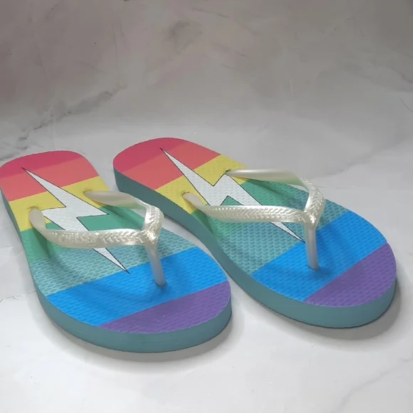 Chaser Shoes Chaser Womens Nwot Rainbow Lightning Bolt Flip